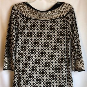 Max Stufio Dress Long Sleeves Black Beige New M